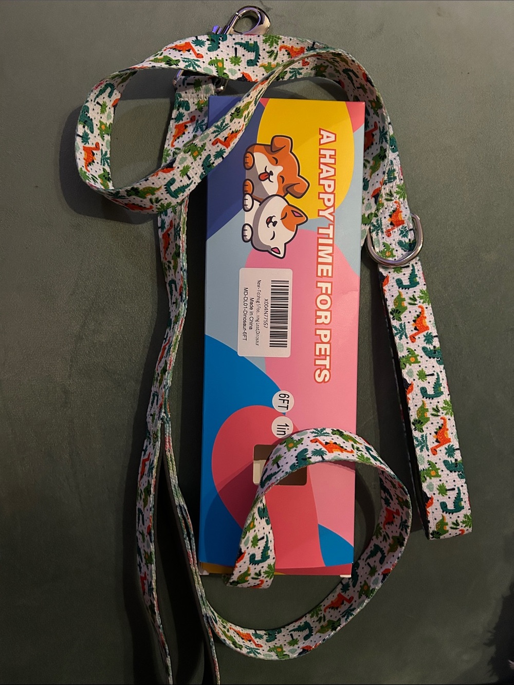 New Dinosaur Print Dog Leash